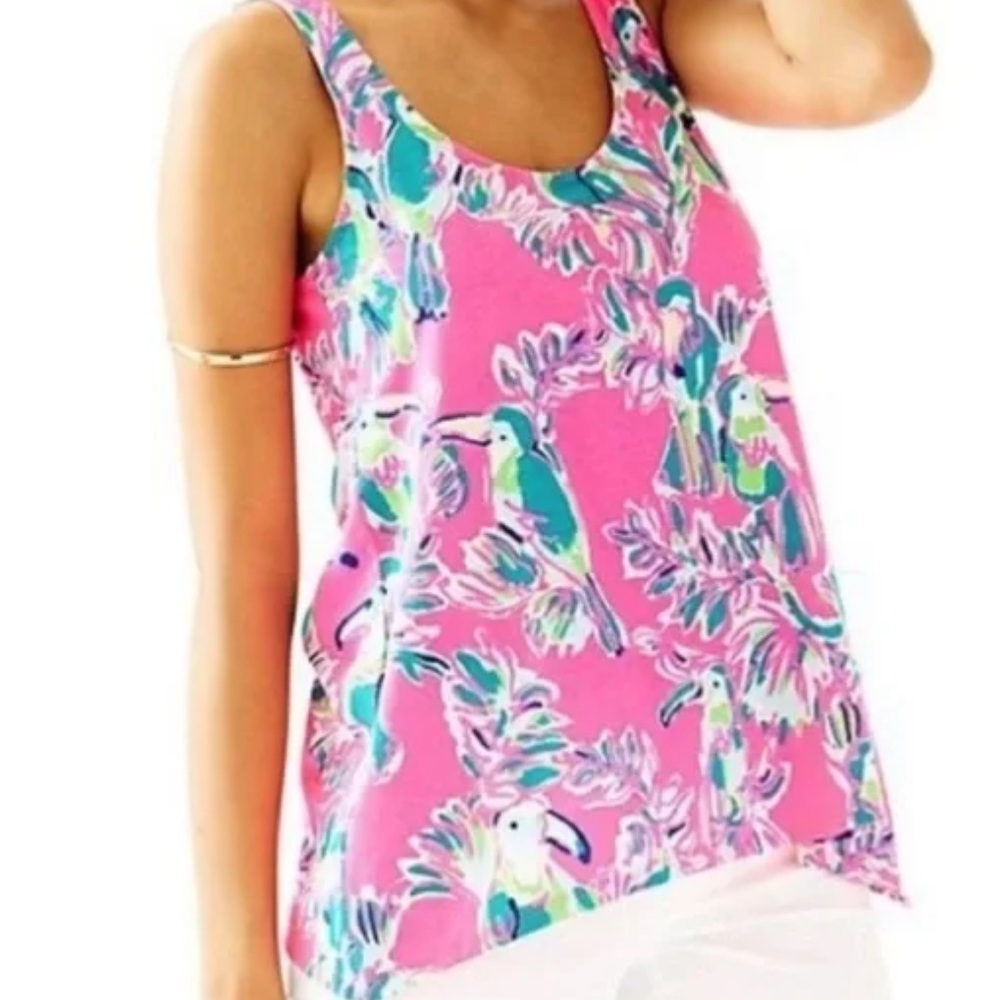 Lilly Pulitzer beach toucan play Monterrey sleeveless tank XS resort summer fun‎